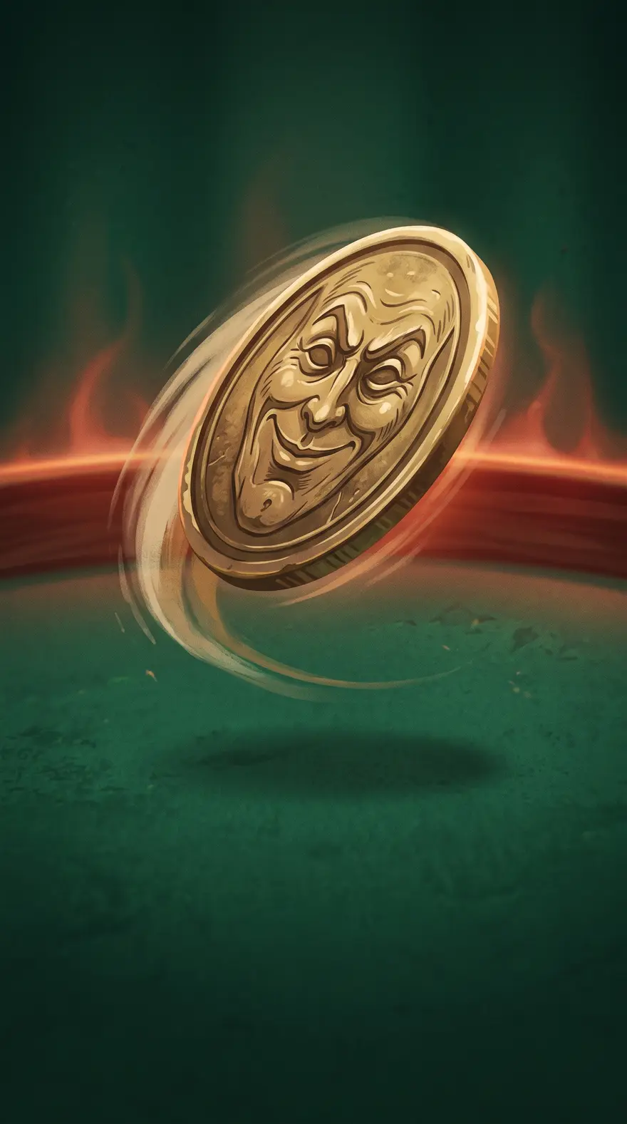 A brass coin: one face plain, the other bearing a faint relief